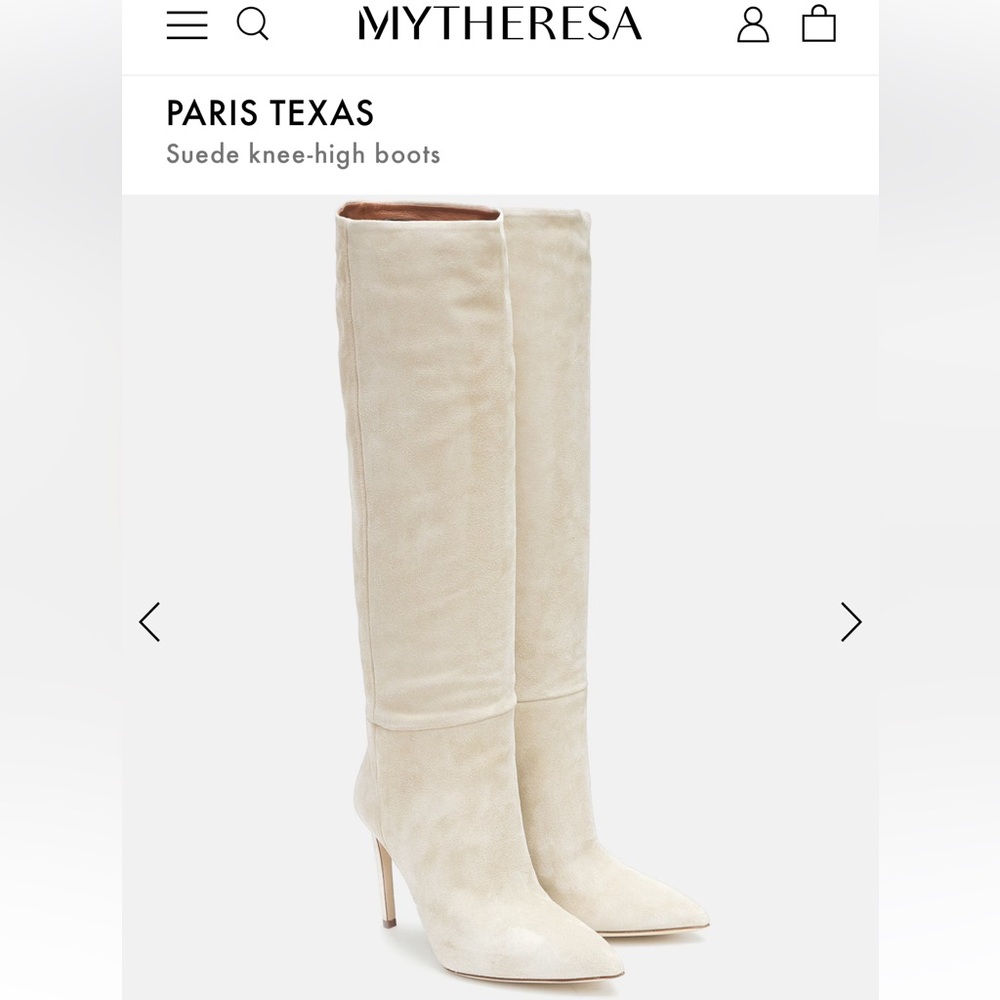 Paris Texas Cream Suede Heeled Boots